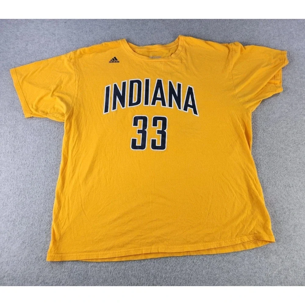Adidas NBA Indiana Pacers SZ 2XL T-shirt #33 TURNER Yellow Jersey Tee Basketball